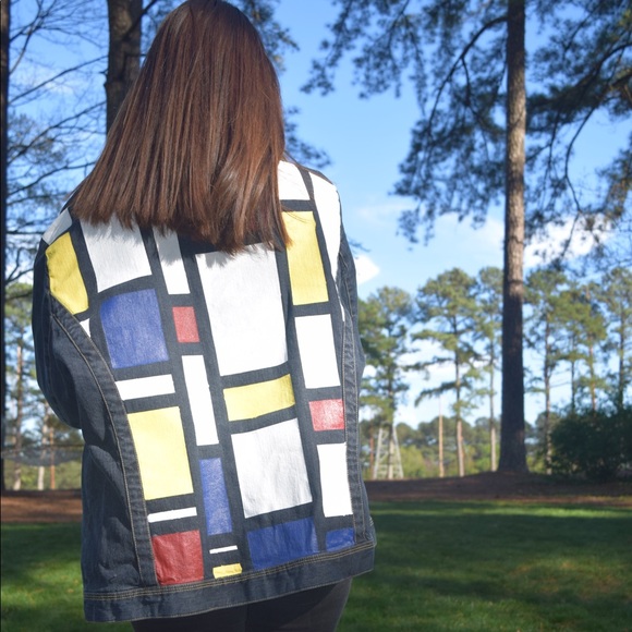colorblock jean jacket